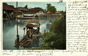 PC CPA SINGAPORE, MALAY VILLAGE, Vintage Postcard (b3011)