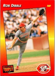 1992 Donruss Baseball Card Rob Dibble Cincinnati Reds sk3179