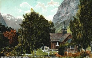 Vintage Postcard 1910's Romsdalen Kart Church Historic Landmark Norway