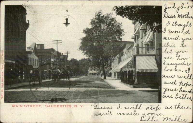 Saugerties NY Main St. c1905 Postcard