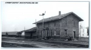 1983 CRI&P Depot Rockford Iowa Railroad Train Depot Station RPPC Photo Postcard