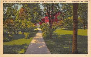 Johnson City Tennessee 1940s Postcard Dormitory East Tennessee State College