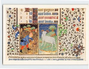 Postcard March, Pruning trees: Aries, Bedford Hours, The British Museum, England
