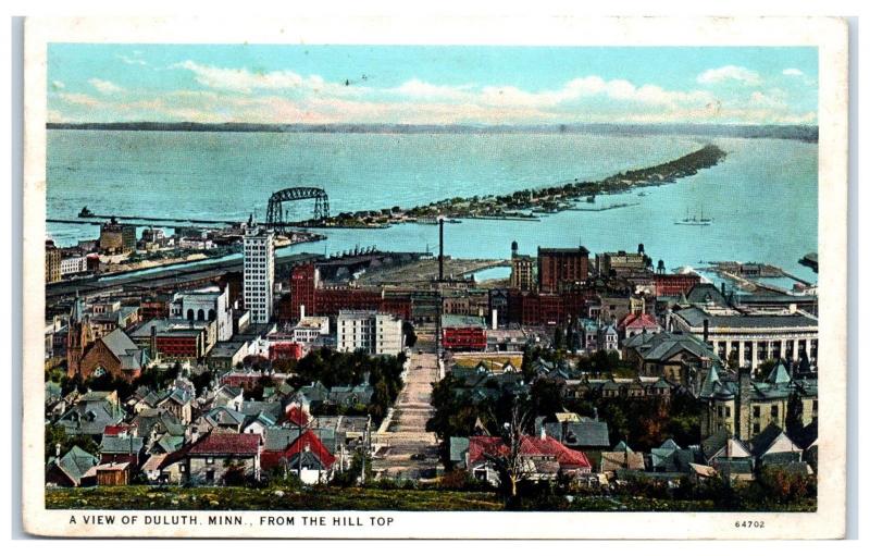 1932 Duluth, MN and Harbor from the Hill Top Postcard