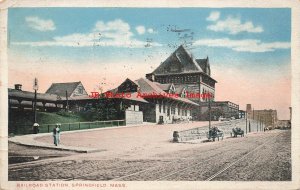 MA, Springfield, Massachusetts, Railroad Station, 1917 PM
