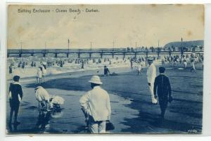 Bathing Enclosure Ocean Beach Durban KwaZulu Natal South Africa 1908 postcard