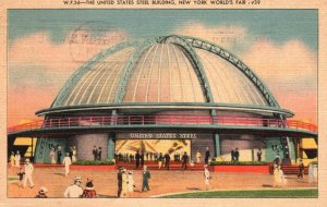 Vintage Postcard 1941 Unites States Steel Building New York World's Fair 1939 NY