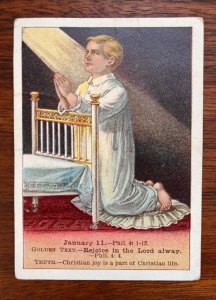 Lesson Picture Card Trade Card, Christian Living, Child Praying 1903  P1A