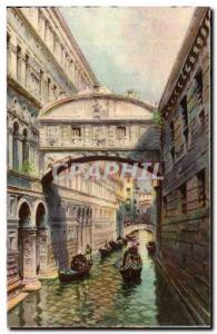 Old Postcard Italy Italia Venezia Ponte del Sospiri