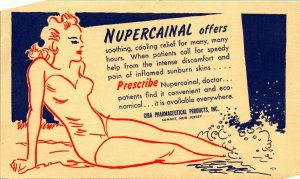 Nupercainal CIBA Pharmaceutical Summit NJ Postcard 1941 Bathing Beauty