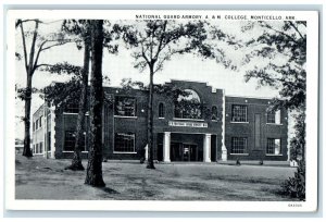 c1930's National Guard Armory A & M College Monticello Arkansas AR Postcard