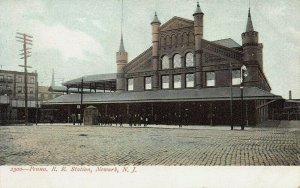 Pennsylvania Railroad Station, Newark, New Jersey, very early postcard, Unused
