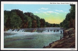 North Dakota GRAND FORKS Red River Dam - LINEN