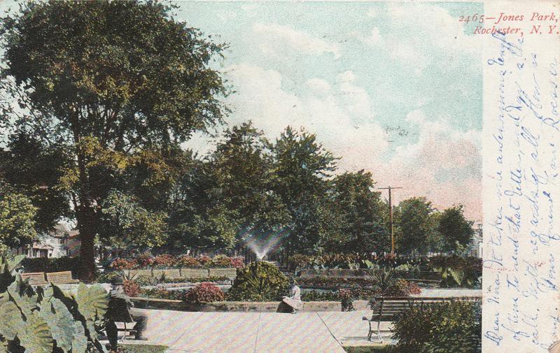 Jones Park Garden and Fountain - Rochester, New York - pm 1906 - UDB