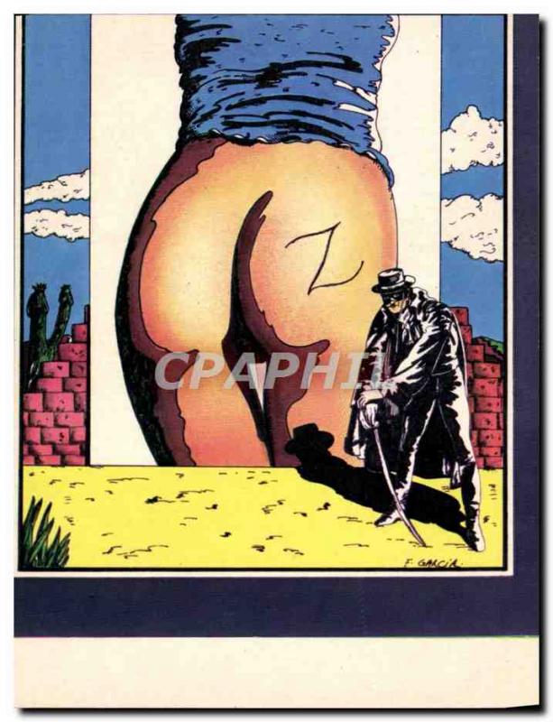 Postcard Modern Naked Zorro erotic Illustrator Garcia Panzani