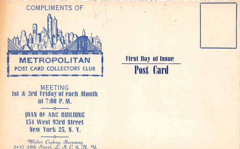 G32/ Patriotic Postcard c40s? Theodore Roosevelt Reprint NYC Postcard Club 8