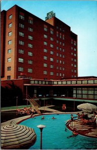 The Stafford Hotel Motel Women at Swimming Pool Tuscaloosa Alabama Postcard