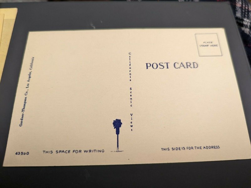 Greetings from California Devil's Garden Linen Postcard  40's never sent