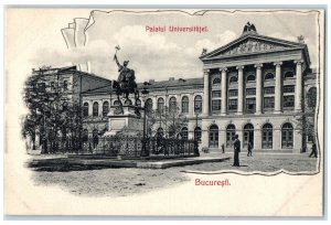 c1910 Palace of the University of Bucharest Romania Unposted Antique Postcard