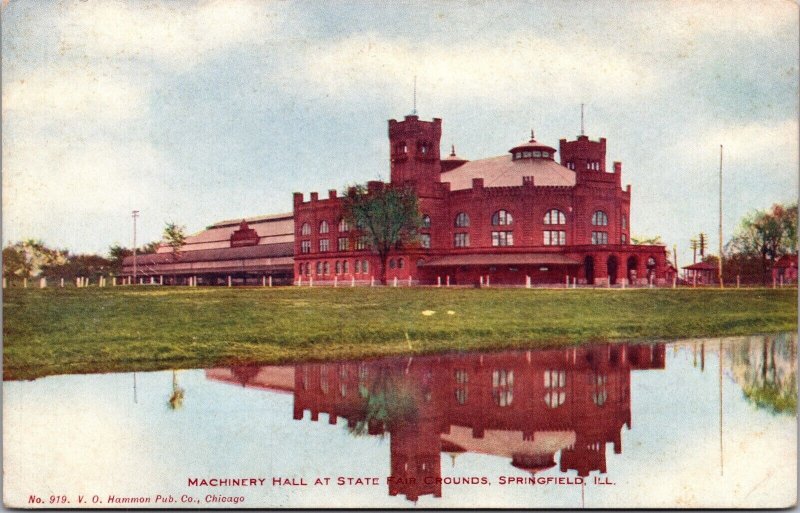 Postcard Machinery Hall at State Fair Grounds in Springfield, Illinois