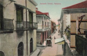 Horse Carriage Seventh Street, Panama Postcard Republic of Panama Stamp 10c1-30 