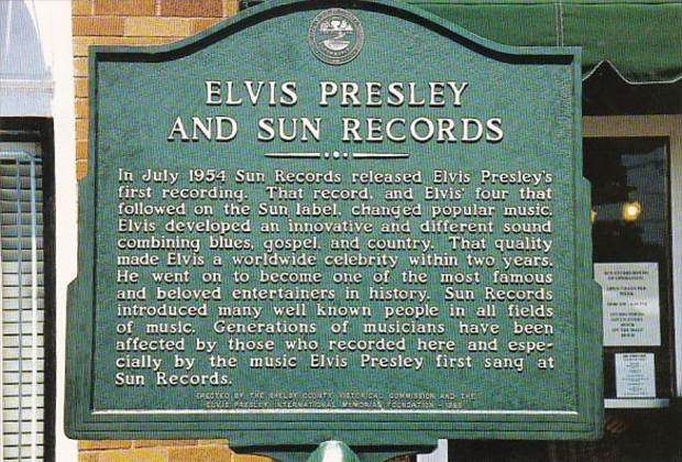 Elvis Presley and Sun Records Plaque At Sun Studio 706 Union Avenue Memphis T...
