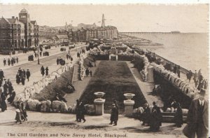 Lancashire Postcard - The Cliff Gardens & New Savoy Hotel - Blackpool - 15415A