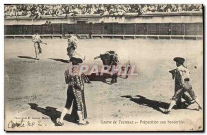 Old Postcard Bullfight Bullfight Preparation with banderillas