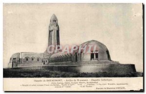 Old Postcard Douaumont Ossuary Rear of the Catholic Chapel Monument