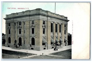 c1920's Post office Building Entrance People Aberdeen South Dakota SD Postcard