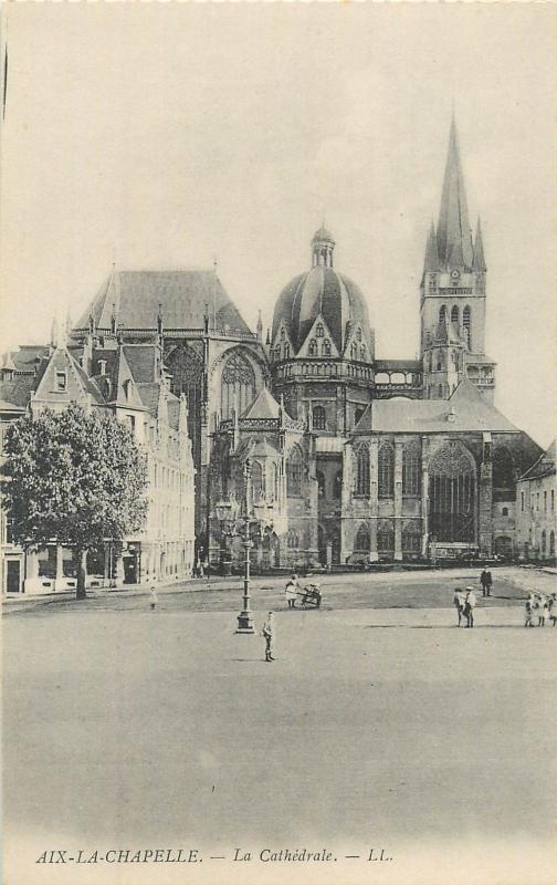 European Cathedrals architecture vintage postcard Aix la Chapelle France