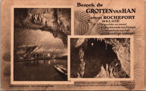 Belgium Grotten Van Han Rochefort Caves Vintage Postcard C048