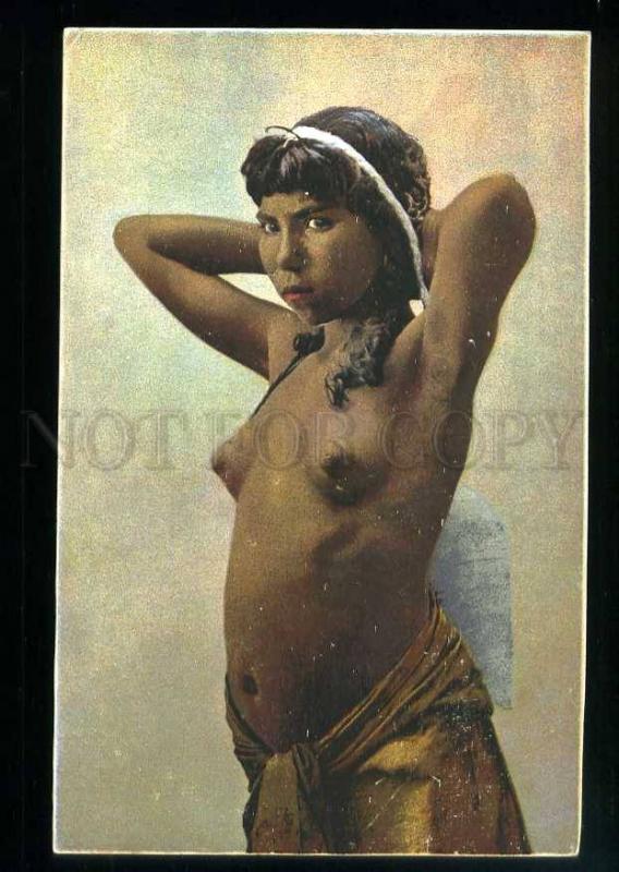 213633 Semi-nude Arabian little girl Vintage postcard