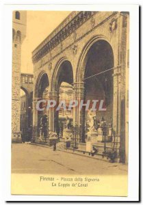 italy italia firenze Old Postcard Piazza della Signoria The Loggia dei Lanzi