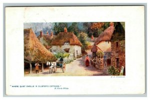 Vintage 1909 Tuck's Postcard Horse & Cart on Country Road H Kirke White Poem