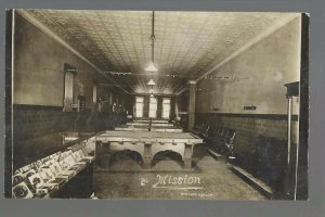 Des Moines IOWA RP c1910 MISSION POOL HALL Billiards Billiard Tables INTERIOR