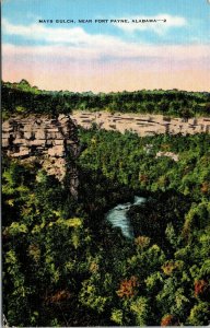 Vtg Mays Gulch Canyon Fort Payne Alabama AL 1940s Linen Postcard