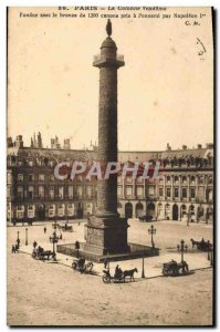 Old Postcard Paris Vendome Column