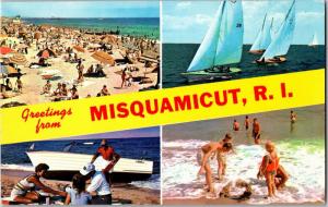 Greetings from Misquamicut, Rhode Island Multi View c1962 Vintage Postcard I01