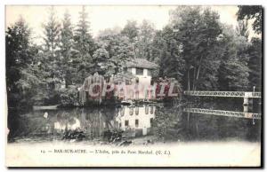 Bar sur Aube - L & # 39Aube near Pont Marechal - Old Postcard