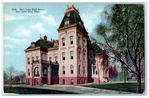 c1910 Exterior View Salt Lake High School Building Salt Lake City Utah Postcard