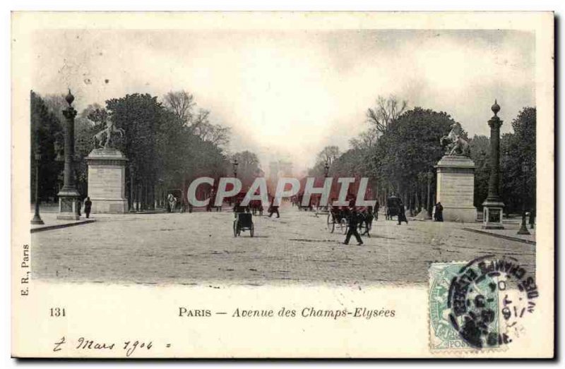 Paris - 8 - Champs Elysees Old Postcard