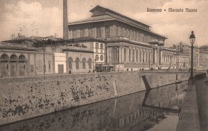 Vintage Postcard Livorno Mercato Canal and Buildings Nuovo Italy