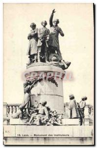 Old Postcard Laon Monument Teachers
