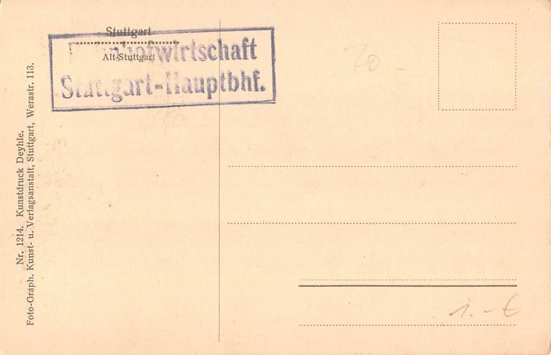A216 Germany Stuttgart Old City Tower vintage postcard