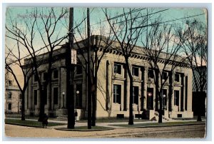 Beloit Wisconsin Postcard Post Office Building Exterior Roadside 1912 Antique