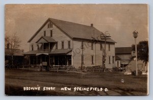 J93/ New Springfield Ohio RPPC Postcard c1910 Brown's Store Mahoning 39