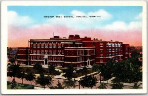 Virginia High School Virginia Minnesota Education Building Postcard