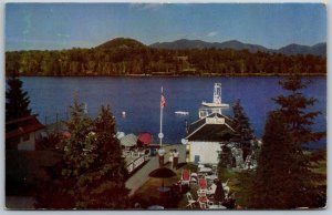 Vtg Lake Placid New York NY Mirror Lake Cabanas Adirondacks 1950s View Postcard