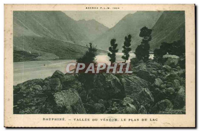 Old Postcard Vallee du Dauphine Veneon terms Lake